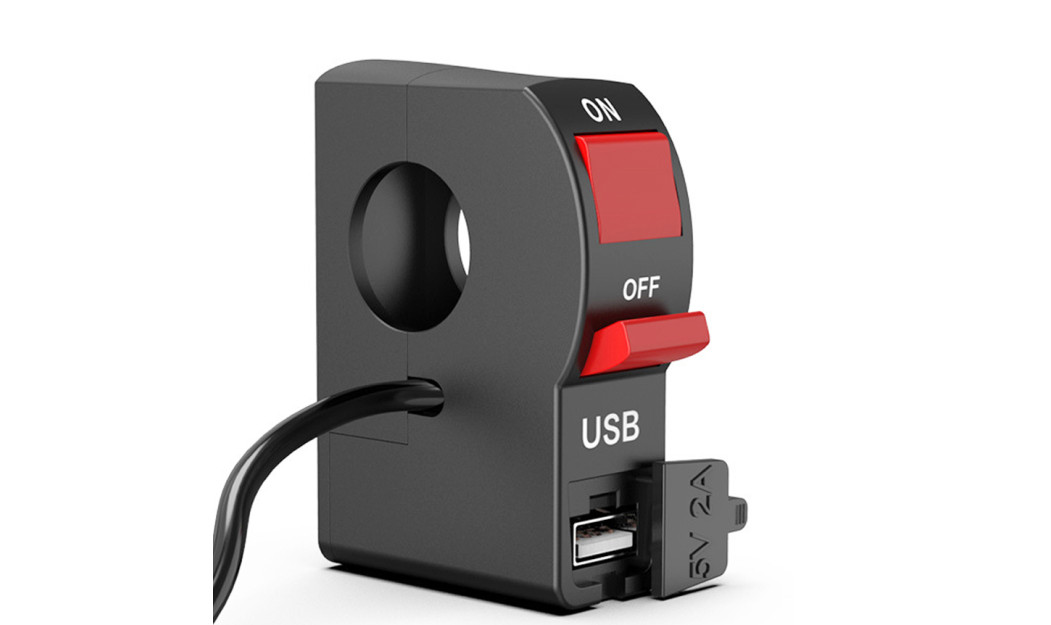 AGVPRO GV-7000 ΔΙΑΚΟΠΤΗΣ ΜΟΤΟΣΥΚΛΕΤΑΣ ON/OFF ΜΕ USB BLACK