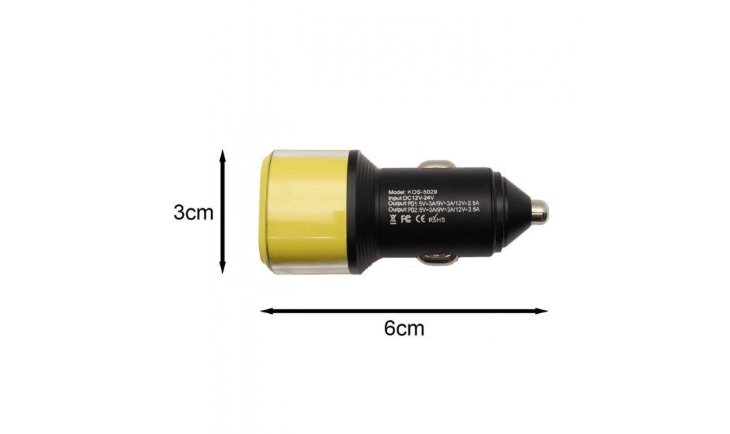 KOUVOLSEN ΦΟΡΤΙΣΤΗΣ ΑΥΤΟΚΙΝΗΤΟΥ USB PD60W12-24V TYPE-C X 2