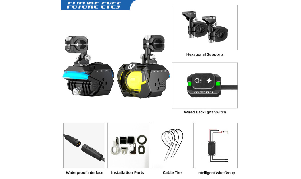 FUTURE EYES F30P LED 120W IP67 10000LM ΠΡΟΒΟΛΑΚΙΑ ΜΗΧΑΝΗΣ ΣΕΤ ΛΕΥΚΟ/ ΚΙΤΡΙΝΟ