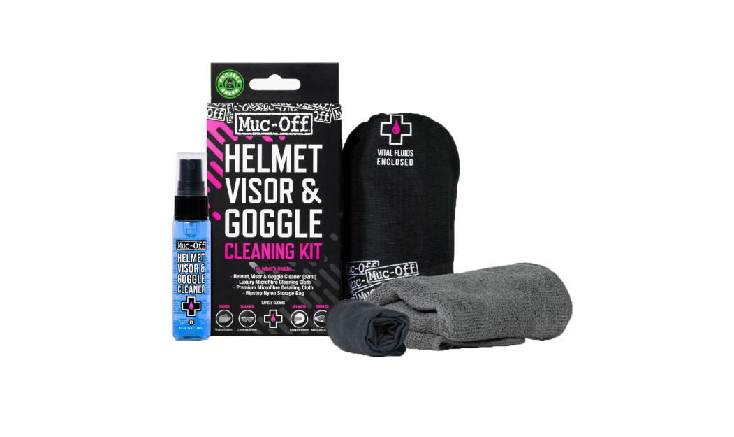 MUC-OFF HELMET VISOR & GOGGLE CLEANING ΚΙΤ ΚΑΘΑΡΙΣΜΟΥ ΚΡΑΝΟΥΣ & ΖΕΛΑΤΙΝΑΣ 4 ΤΕΜΑΧΙΑ