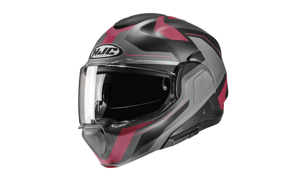 HJC F100 BIOS MC8SF ΚΡΑΝΟΣ FLIP UP SYSTEM KEVLAR PINK GREY