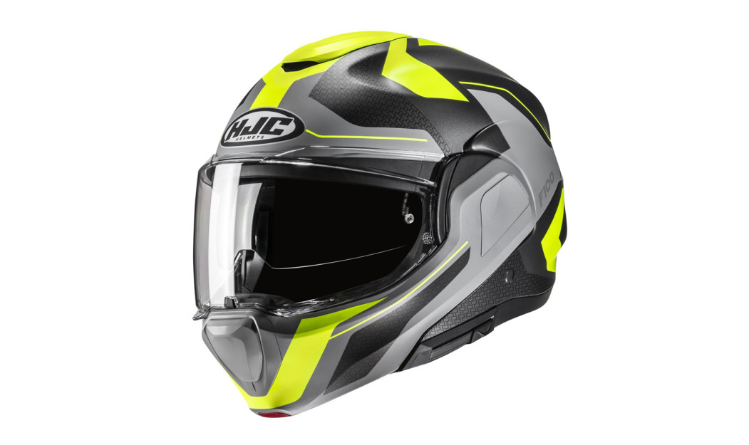 HJC F100 BIOS MC3HSF ΚΡΑΝΟΣ FLIP UP SYSTEM KEVLAR TITANIUM FLUO