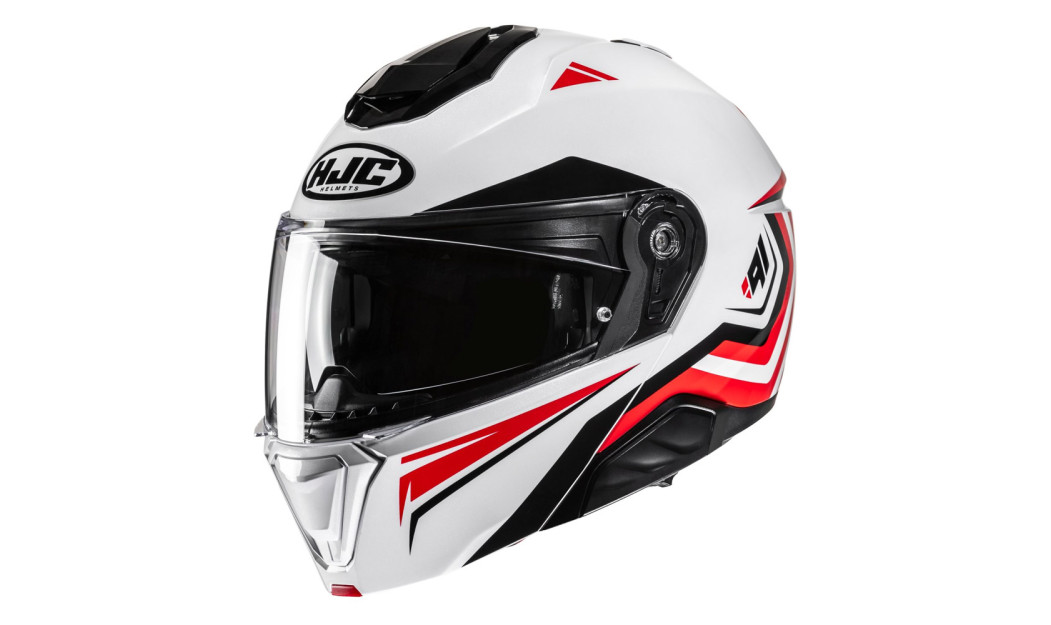 HJC i91 TRICUS MC1 ΚΡΑΝΟΣ FLIP UP WHITE RED