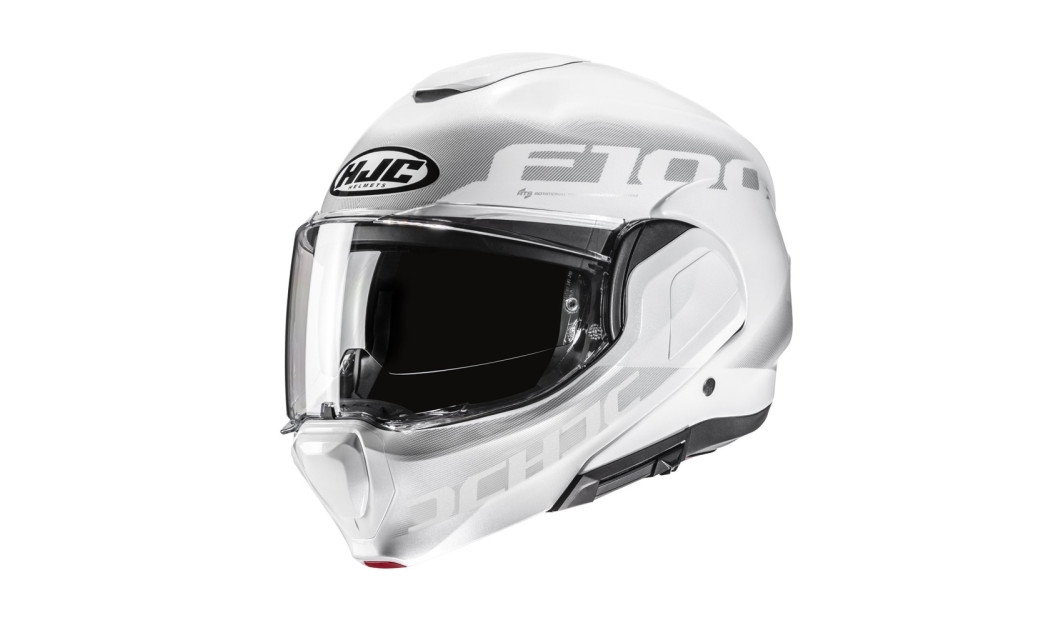 HJC F100 HETAL MC10 ΚΡΑΝΟΣ FLIP UP SYSTEM KEVLAR WHITE SILVER