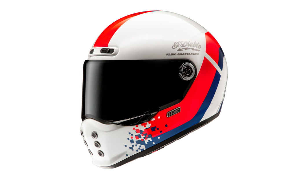 HJC V10 FQ20 RETRO MC21 ΚΡΑΝΟΣ FULL FACE WHITE BLUE RED