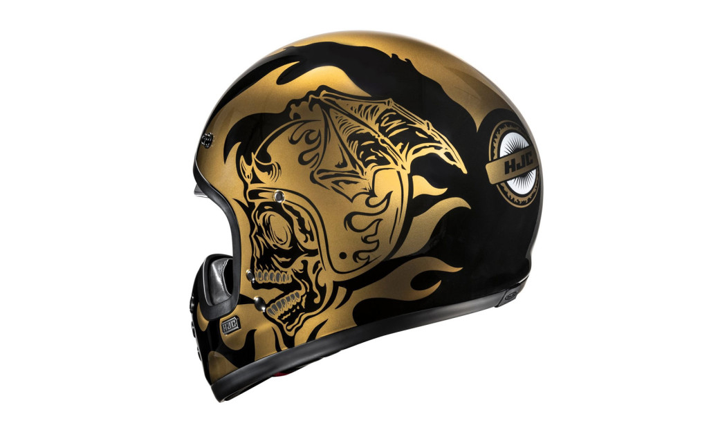 HJC V60 FLAME MC9 ΚΡΑΝΟΣ ΜΗΧΑΝΗΣ KEVLAR OFF ROAD VINTAGE GOLD BLACK