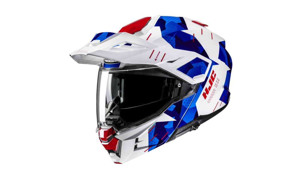 HJC i80 ROKI MC21 ΚΡΑΝΟΣ FLIP UP ENDURO ΜΕ ΓΕΙΣΟ WHITE RED BLUE 