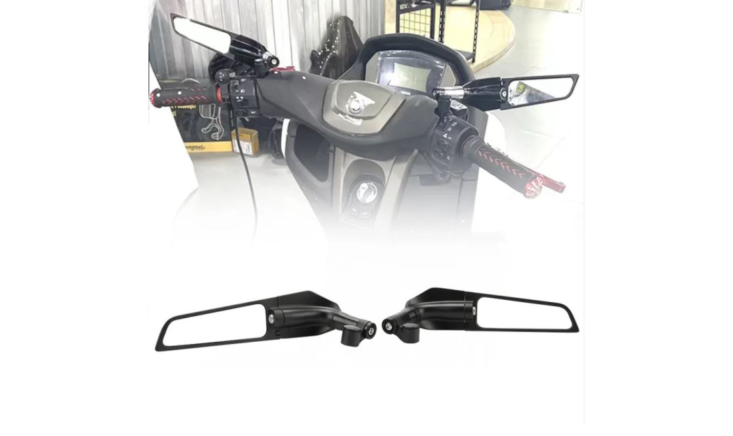 UNIVERSAL ΚΑΘΡΕΠΤΕΣ ΜΗΧΑΝΗΣ RACING CNC ΡΥΘΜΙΖΟΜΕΝΟΙ 8MM/ 10MM ΜΑΥΡΟΙ