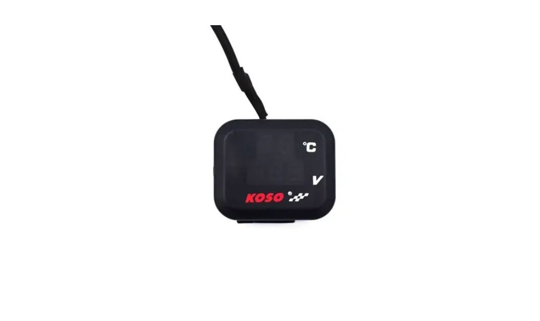 KOSO ΨΗΦΙΑΚΟ ΑΔΙΑΒΡΟΧΟ ΒΟΛΤΟΜΕΤΡΟ & ΘΕΡΜΟΜΕΤΡΟ ΜΟΤΟΣΙΚΛΕΤΑΣ USB D0203-S2 ΜΑΥΡΟ