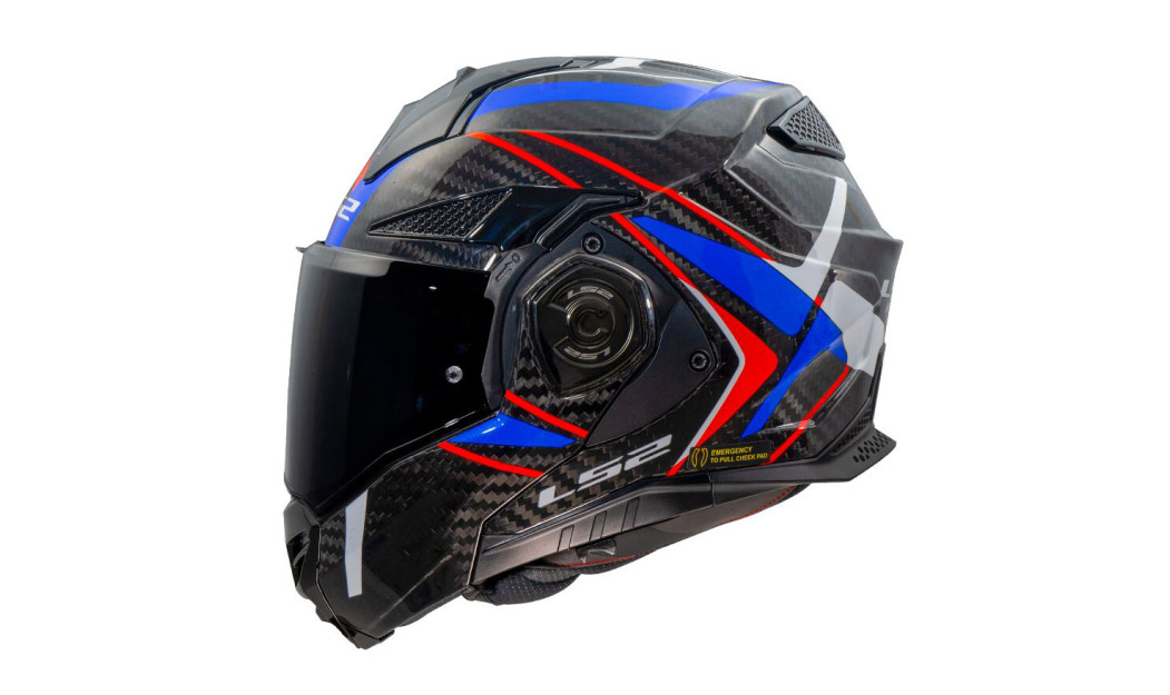 LS2 FF901 ADVANT X CARBON FUTURE II ΚΡΑΝΟΣ FLIP UP BLACK RED BLUE