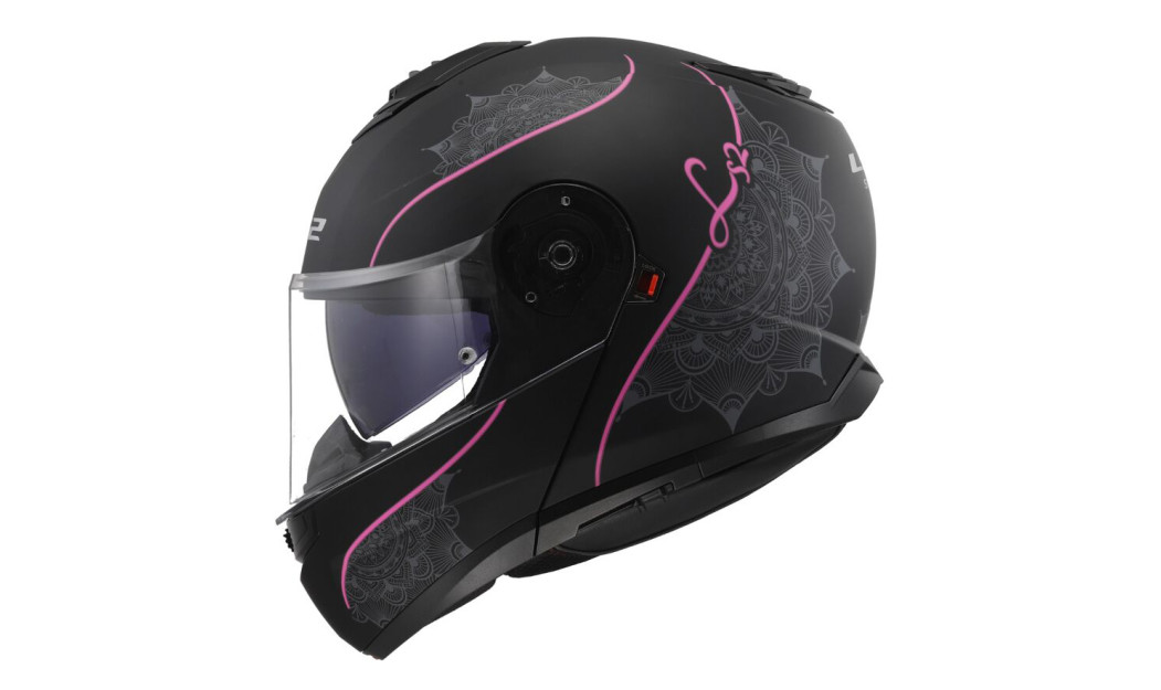 LS2 FF908 STROBE II LUX ΚΡΑΝΟΣ ΜΗΧΑΝΗΣ FLIP UP ΓΥΝΑΙΚΕΙΟ MATT BLACK PINK