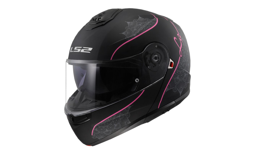 LS2 FF908 STROBE II LUX ΚΡΑΝΟΣ ΜΗΧΑΝΗΣ FLIP UP ΓΥΝΑΙΚΕΙΟ MATT BLACK PINK