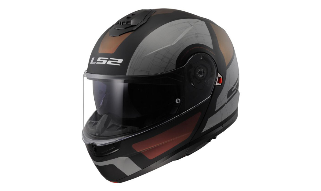 LS2 FF908 STROBE II ORION ΚΡΑΝΟΣ ΜΗΧΑΝΗΣ FLIP UP MATT BLACK BROWN