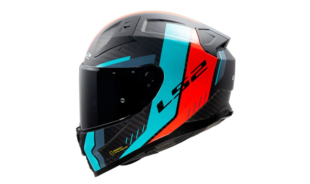 LS2 VECTOR II FF811 ΚΡΑΝΟΣ FULL FACE CARBON GRID ORANGE BLUE 