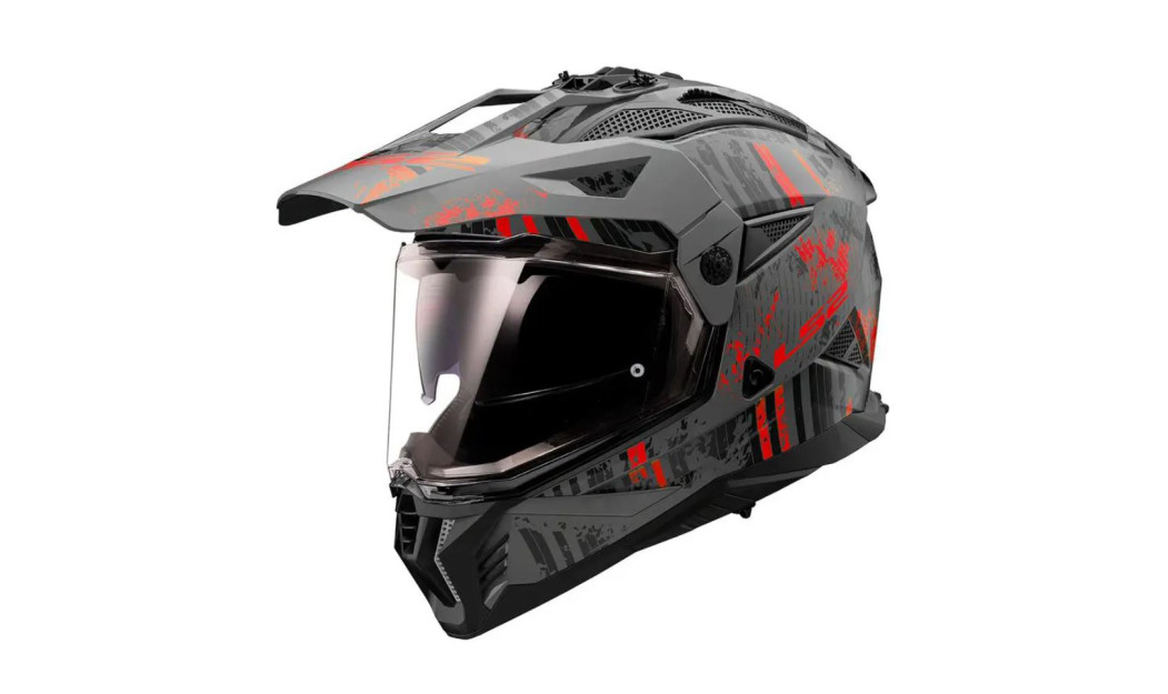 LS2 PIONEER II MX702 CRAZY ΚΡΑΝΟΣ ADVENTURE RED GREY