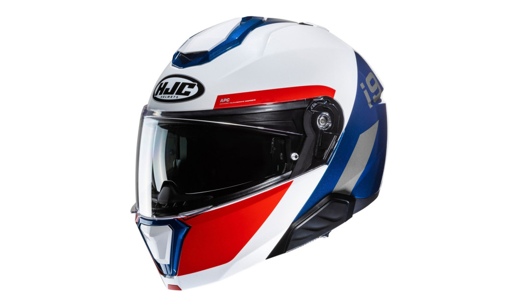 HJC i91 BINA MC21 ΚΡΑΝΟΣ FLIP UP WHITE BLUE RED