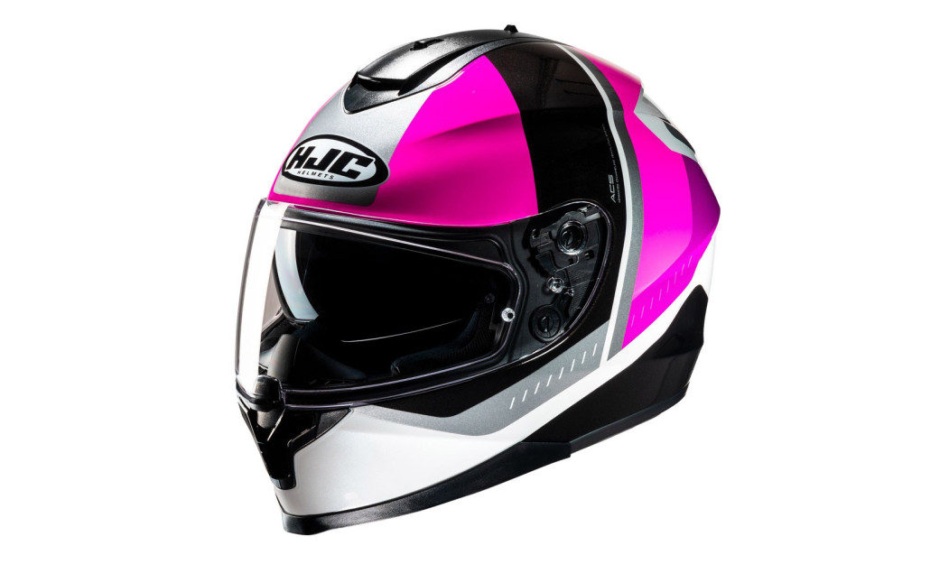 HJC C70N ALIA MC8 ΚΡΑΝΟΣ ΜΗΧΑΝΗΣ FULL FACE PINK SILVER WHITE BLACK