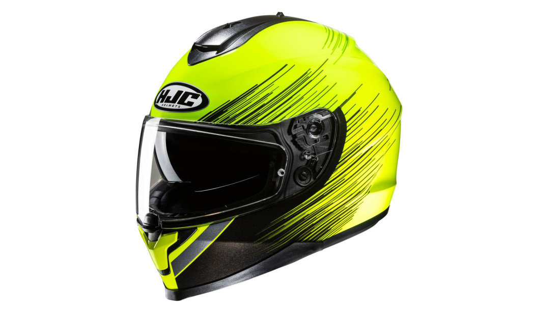 HJC C70N SWAY MC3H ΚΡΑΝΟΣ ΜΗΧΑΝΗΣ FULL FACE BLACK FLUO