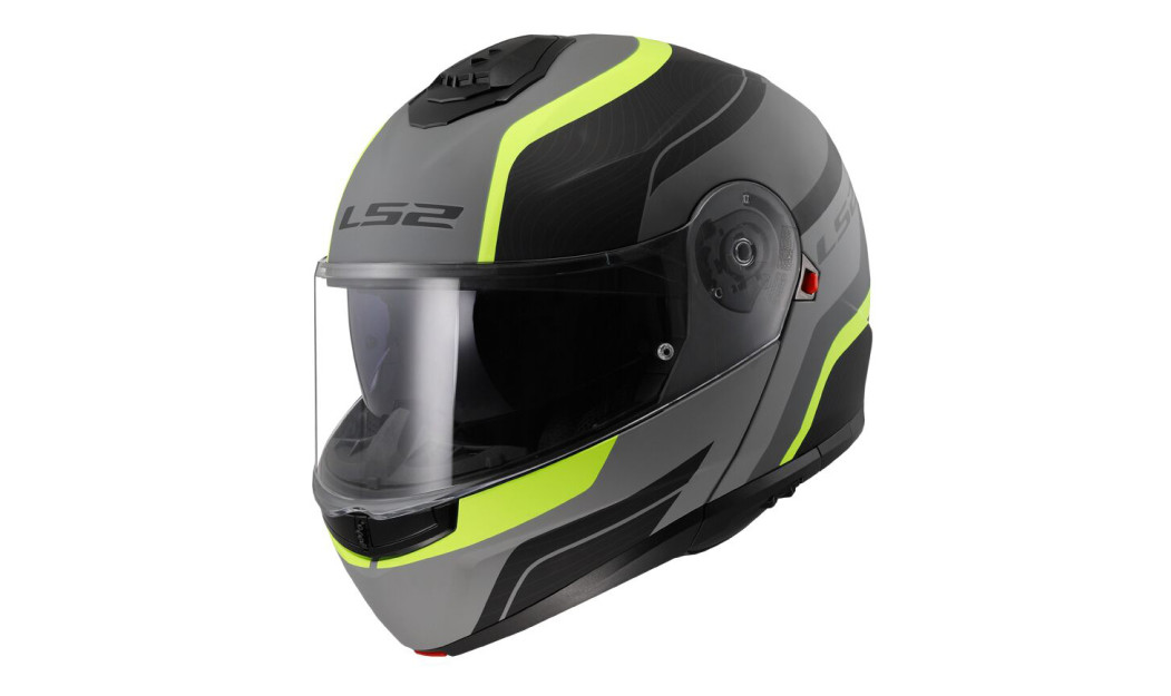 LS2 FF908 STROBE II MONZA ΚΡΑΝΟΣ ΜΗΧΑΝΗΣ FLIP UP MATT TITANIUM FLUO