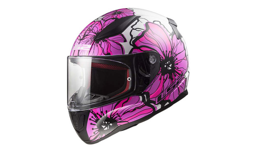 LS2 FF353 RAPID II POPPIES ΚΡΑΝΟΣ FULL FACE PURPLE FUSCHIA