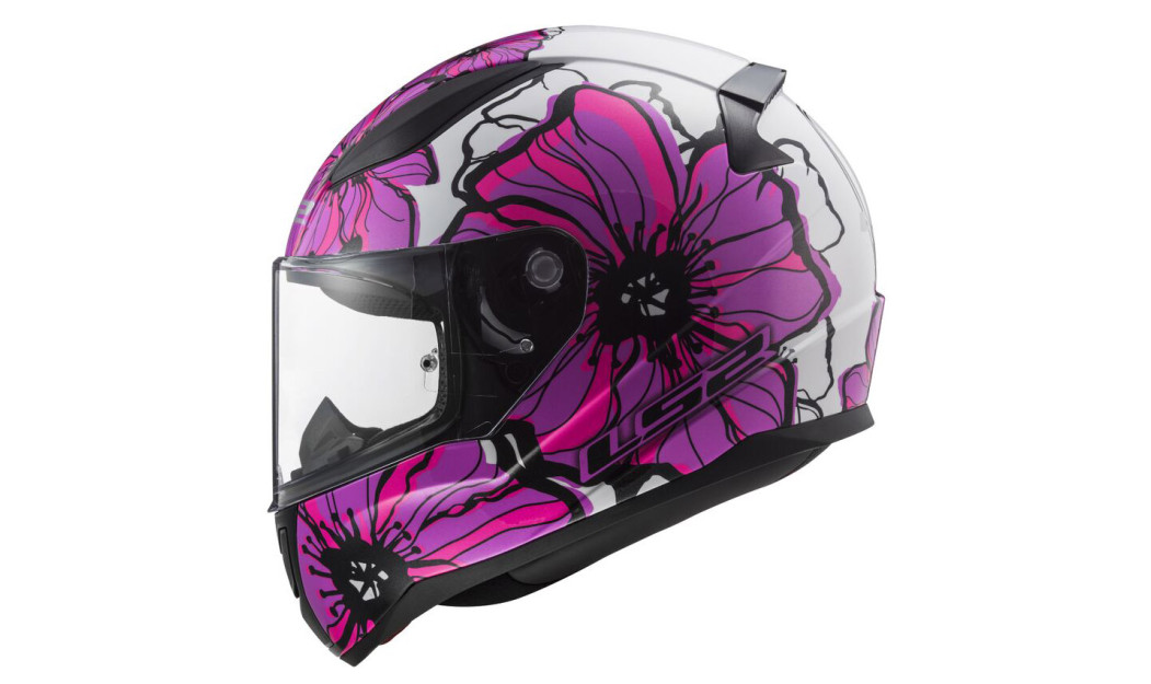 LS2 FF353 RAPID II POPPIES ΚΡΑΝΟΣ FULL FACE PURPLE FUSCHIA