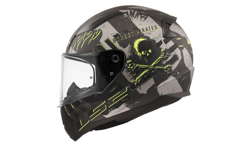 LS2 RAPID II FF353 PIRATES ΚΡΑΝΟΣ FULL FACE MATT TITANIUM BLACK FLUO