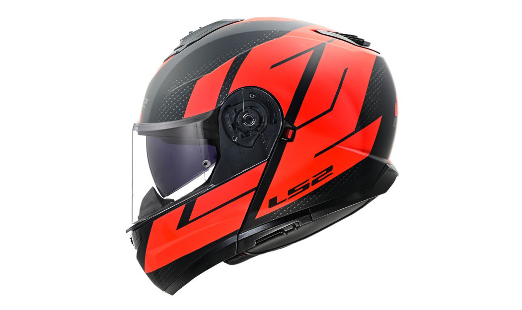LS2 FF908 STROBE II CODE ΚΡΑΝΟΣ ΜΗΧΑΝΗΣ FLIP UP MATT RED BLACK