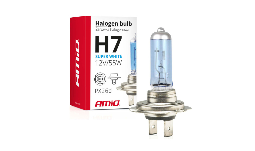AMIO ΛΑΜΠΑ ΑΛΟΓΟΝΟΥ H7 12V 55W 4200K PX26D 1 ΤΕΜ