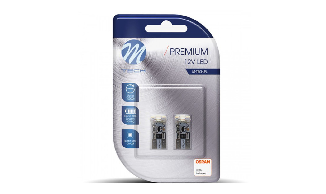 OSRAM  M-TECH LED T10 W5W 12V 4xSMD3528 ΛΕΥΚΟ (ΚΑΡΦΩΤΟ CAN-BUS) 2ΤΕΜ.