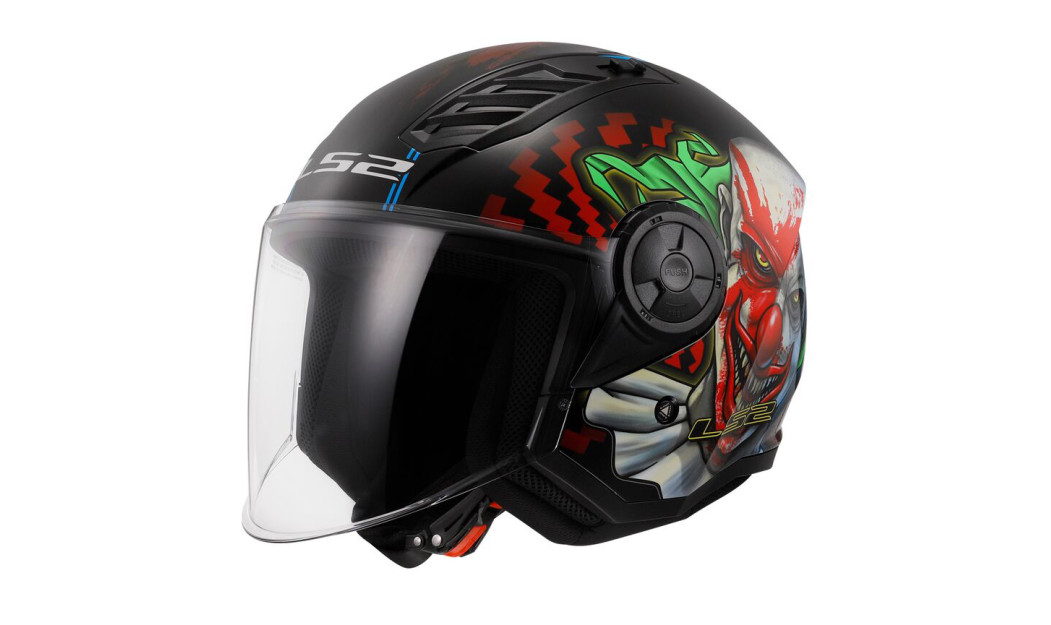 LS2 AIRFLOW II OF616 HAPPY DREAMS ΚΡΑΝΟΣ JET BLACK RED 