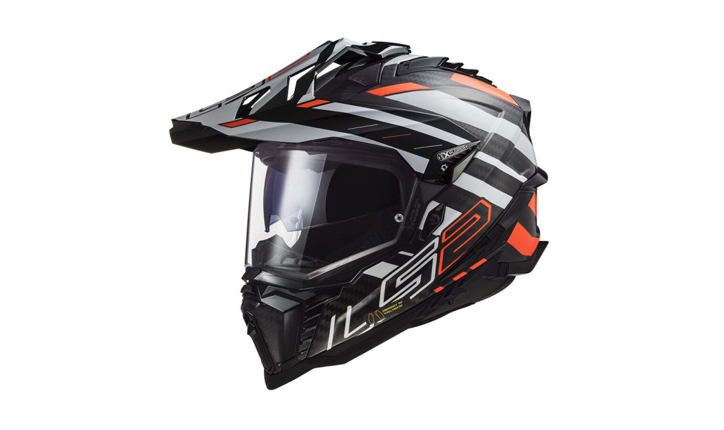 LS2 EXPLORER CARBON MX701 EDGE ΚΡΑΝΟΣ ΜΗΧΑΝΗΣ ADVENTURE GREY ORANGE