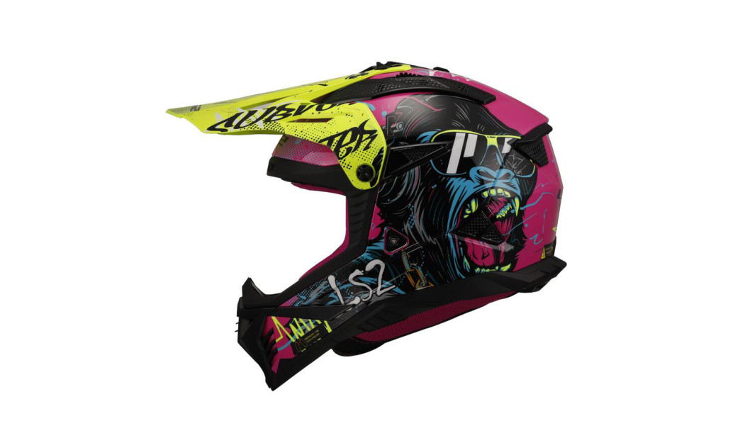 LS2 FAST II MX708 GORILLA ΚΡΑΝΟΣ OFF-ROAD FLUO PINK