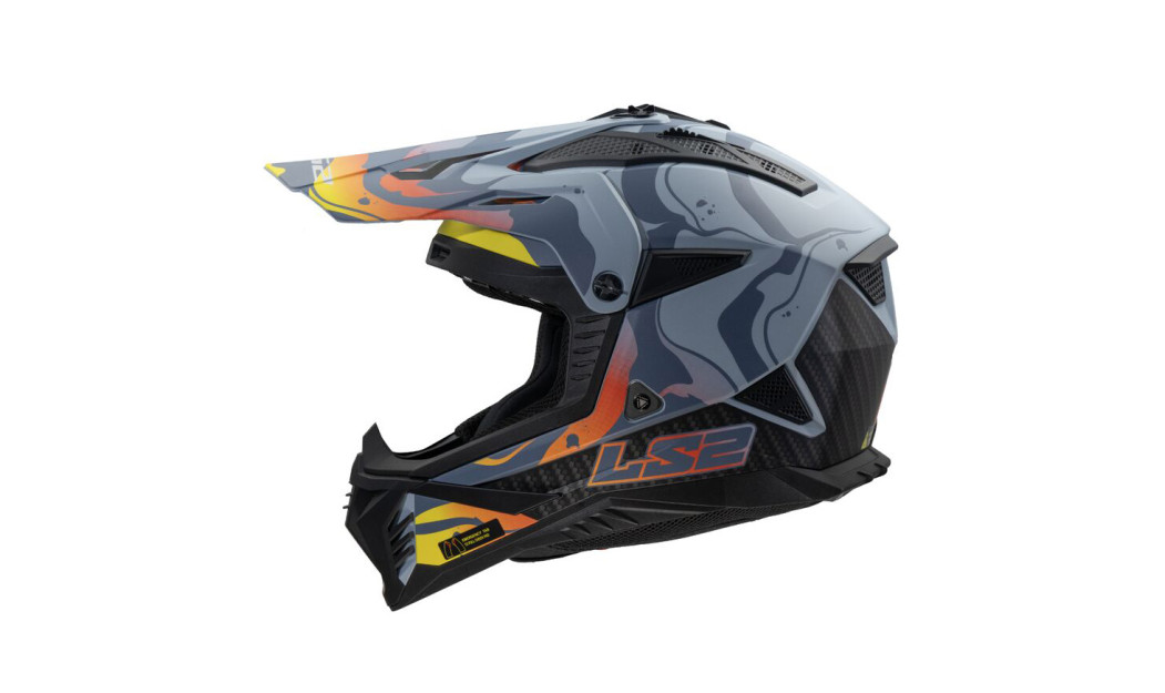 LS2 FAST II MX708 WASH ΚΡΑΝΟΣ OFF-ROAD MATT GREY YELLOW