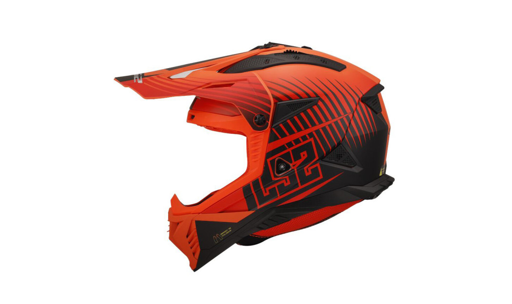 LS2 FAST II MX708 DUCK ΚΡΑΝΟΣ OFF-ROAD MATT ORANGE BLACK