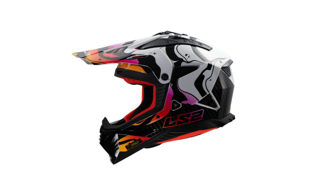 LS2 FAST II MX708 WASH ΚΡΑΝΟΣ OFF-ROAD MATT WHITE ORANGE
