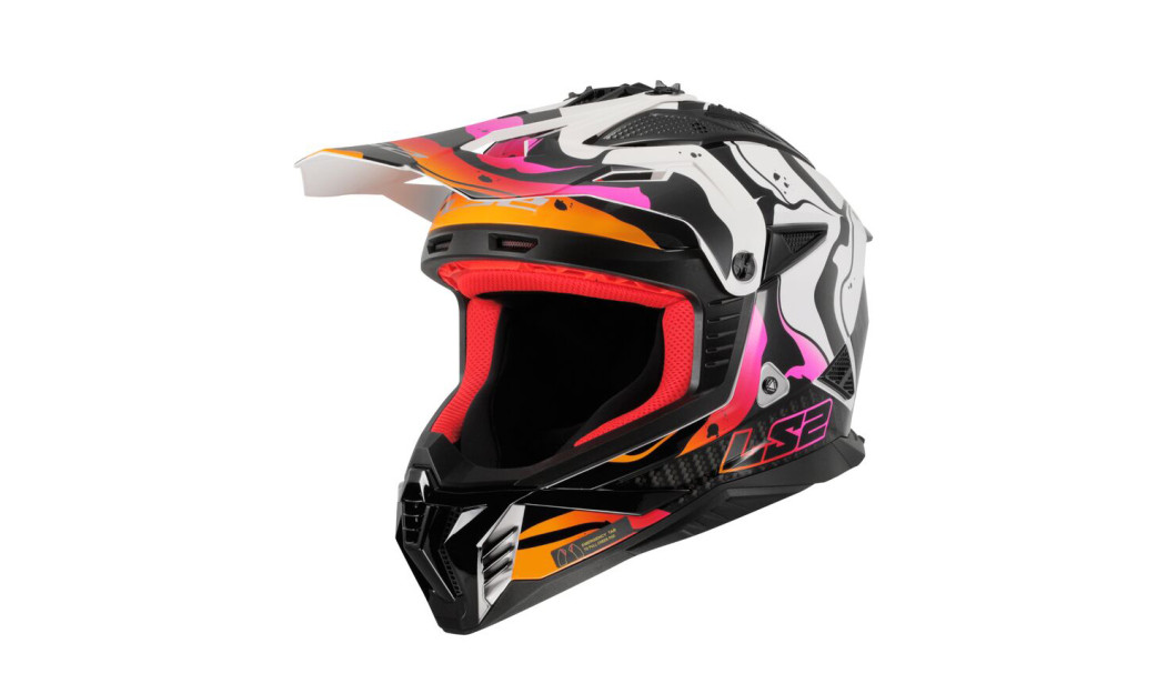 LS2 FAST II MX708 WASH ΚΡΑΝΟΣ OFF-ROAD MATT WHITE ORANGE