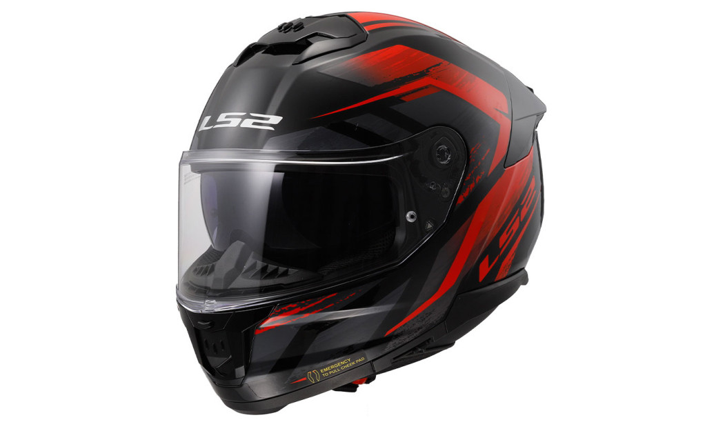LS2 STREAM II FF808 FURY ΚΡΑΝΟΣ FULL FACE BLACK RED