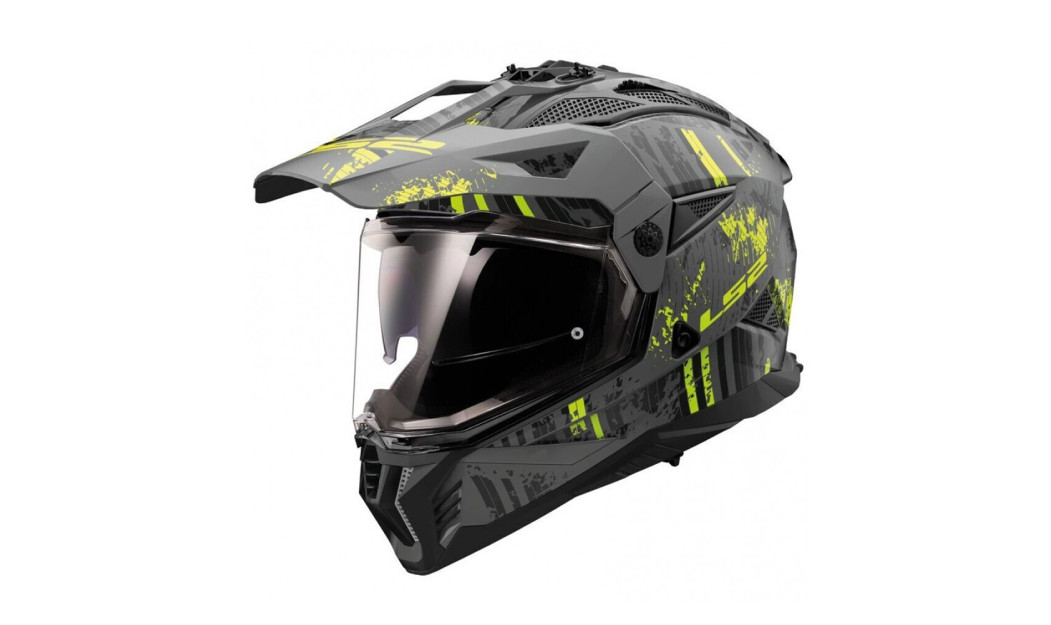 LS2 PIONEER II MX702 CRAZY ΚΡΑΝΟΣ ADVENTURE FLUO GREY