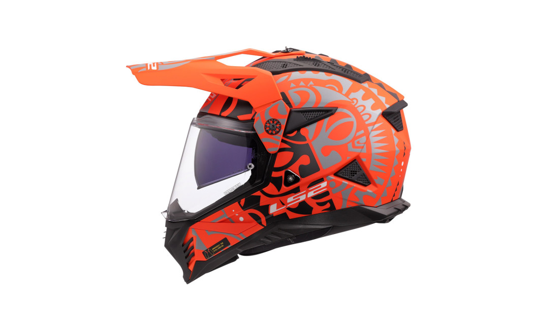 LS2 PIONEER II MX702 RANGI ΚΡΑΝΟΣ ADVENTURE MATT ORANGE BLACK