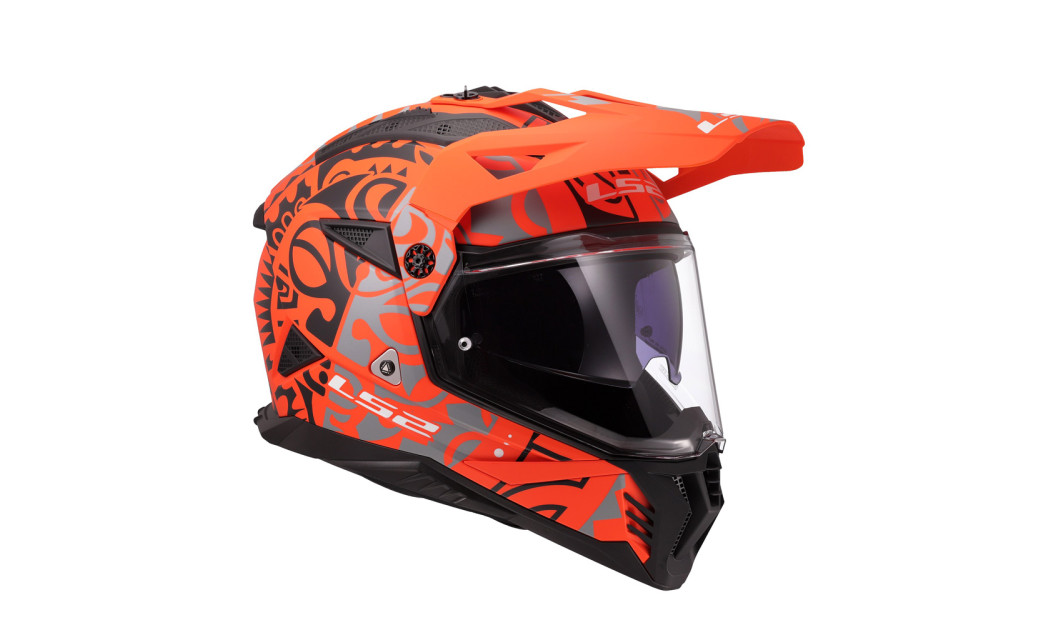 LS2 PIONEER II MX702 RANGI ΚΡΑΝΟΣ ADVENTURE MATT ORANGE BLACK