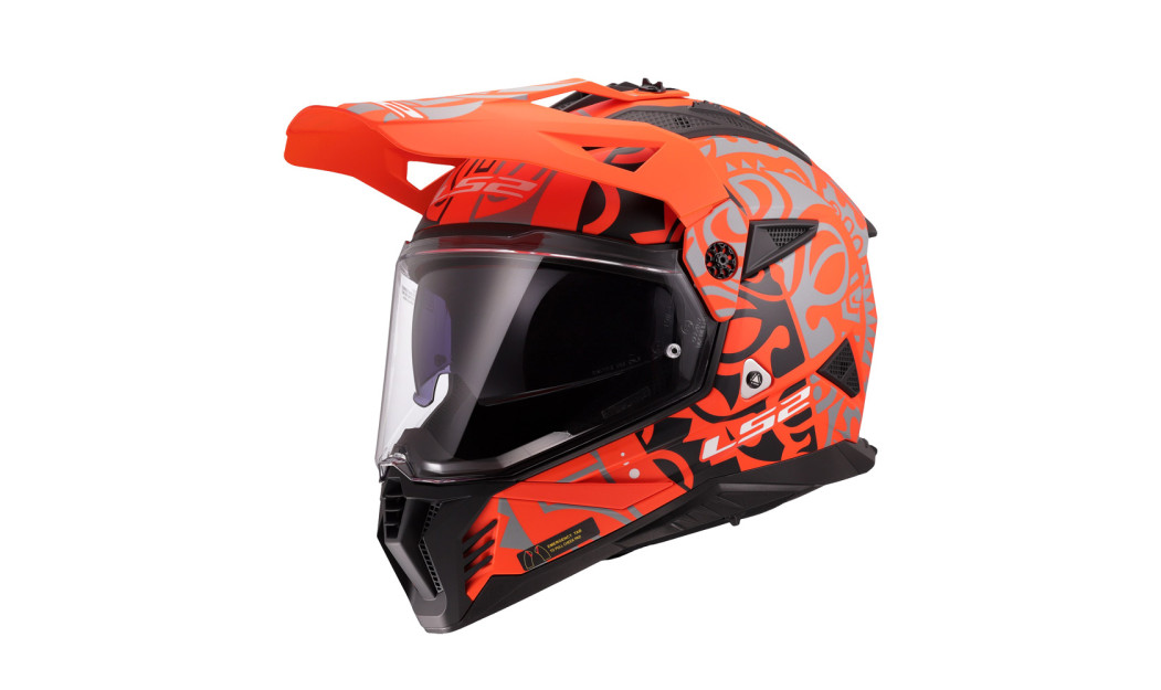 LS2 PIONEER II MX702 RANGI ΚΡΑΝΟΣ ADVENTURE MATT ORANGE BLACK