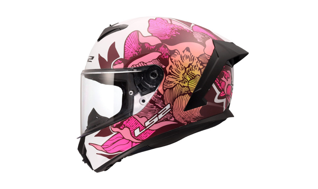 LS2 RAPID III POPPIES II FF820 ΚΡΑΝΟΣ FULL FACE GLOSS WHITE PINK