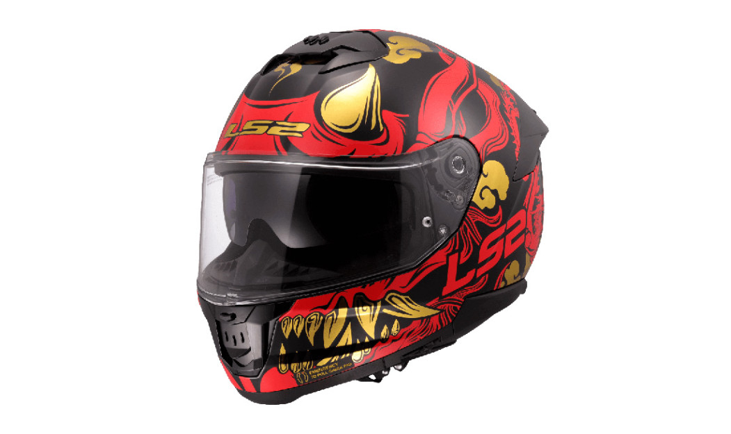LS2 STREAM II FF808 DRAKO ΚΡΑΝΟΣ FULL FACE BLACK RED 