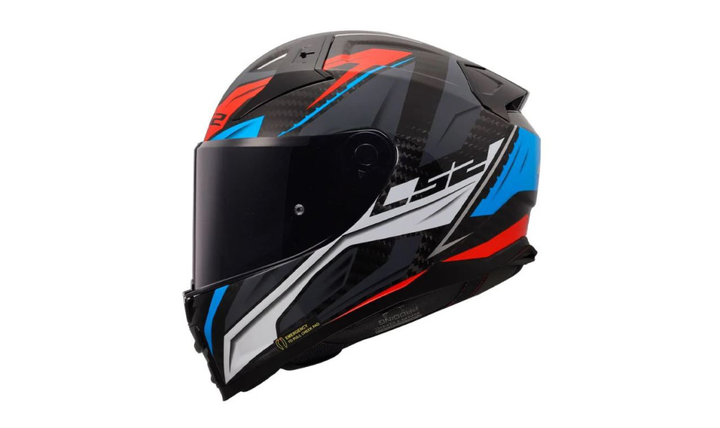 LS2 VECTOR II ΚΡΑΝΟΣ FULL FACE CARBON SAVAGE WHITE BLUE RED