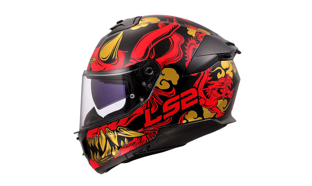 LS2 STREAM II FF808 DRAKO ΚΡΑΝΟΣ FULL FACE BLACK RED 