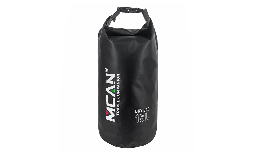 MCAN DRY BAG ΑΔΙΑΒΡΟΧΟΣ ΣΑΚΟΣ ΜΕ ΛΟΥΡΙ ΩΜΟΥ 15L ΜΑΥΡΟΣ