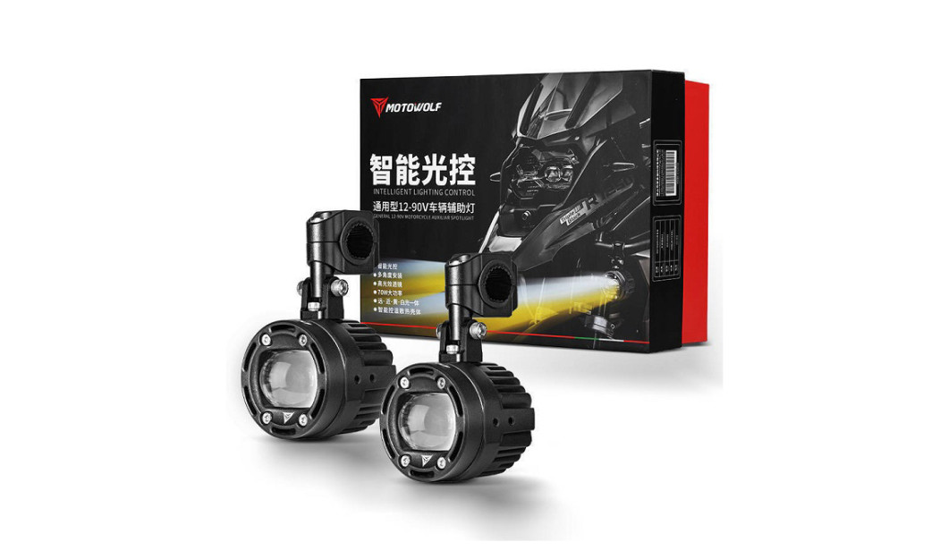 MOTOWOLF INTELLEGENT LIGHTING CONTROL ΠΡΟΒΟΛΑΚΙΑ ΜΗΧΑΝΗΣ 70W 12-90V 6000Κ-3000Κ ΜΑΥΡΑ ΣΕΤ