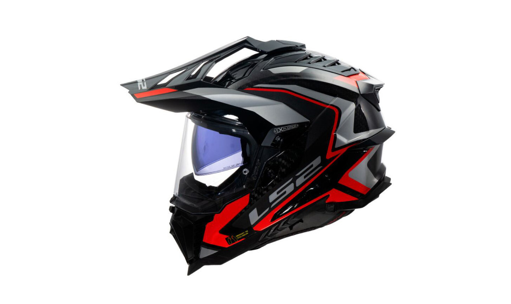 LS2 EXPLORER CARBON MX701 FRONTIER II ΚΡΑΝΟΣ ΜΗΧΑΝΗΣ ADVENTURE RED SILVER