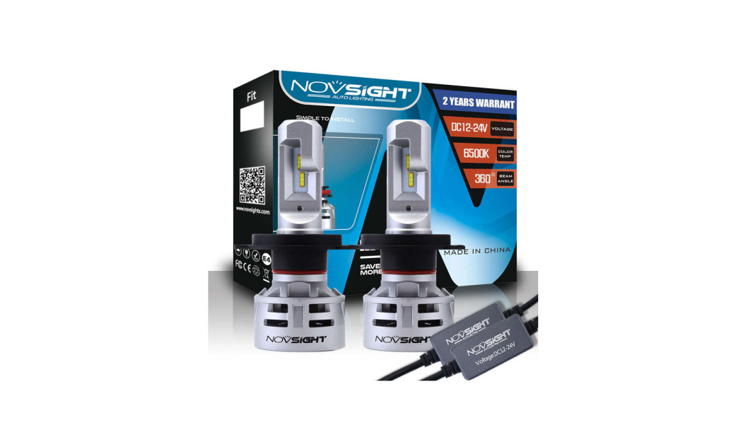 NOVISGHT H4 CANBUS LED 6500K ΛΑΜΠΕΣ 12-24V 60W 2ΤΕΜ.