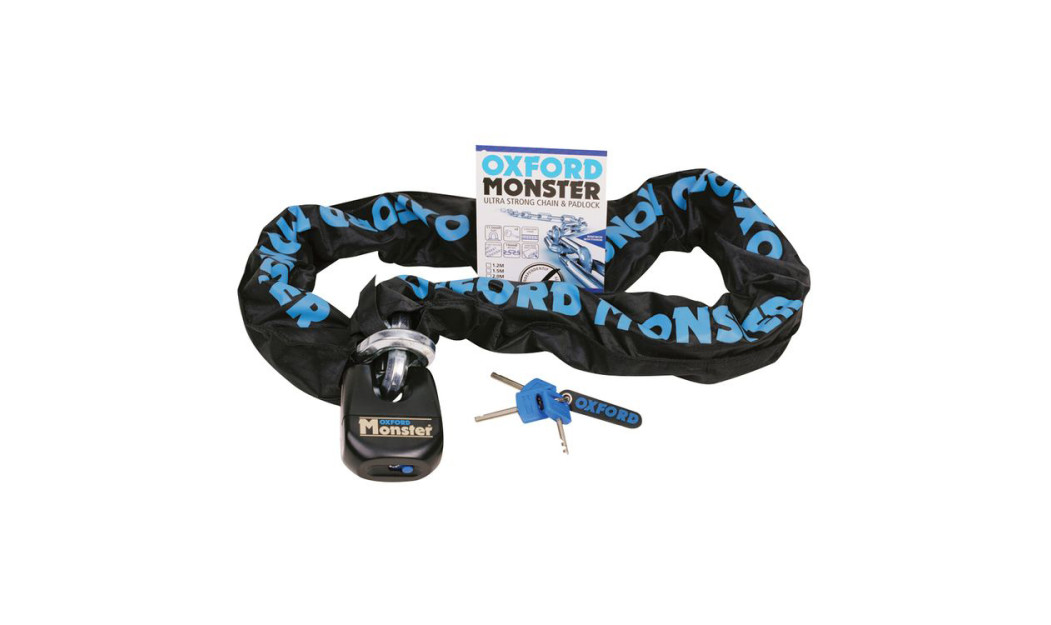 OXFORD MONSTER ΑΛΥΣΙΔΑ ΜΗΧΑΝΗΣ 14mm HEX CHAIN & PADLOCK 1.5M OF17